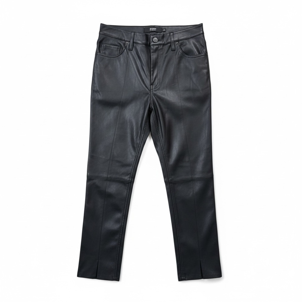 Hudson Barbara High Rise Straight Black Beauty Pants Vegan Women’s 28 NWOT $245 - Picture 2 of 9
